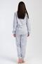 Women's Plus Size 2 Thread Long Sleeve Gray Melange Pajama Set C1T2N0O304 - 4