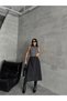 Women's High Waist Midi Length Elastic Waist Flared Denim Skirt - 5