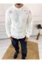 Oversize Sweater with Ripped Detail, Laser Cut, Anti-Pilling, Natural Cotton, Comfortable Cut, Loose Sweater - 5