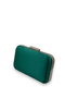 Green Satin Evening Dress Bag with Silver Case Night Portfolio - 2