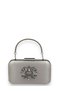 Color Satin Silver Case with Silver Stone Handle Evening Dress Evening Bag Portfolio