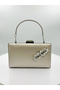 Nude Color Satin Silver Case Silver Stone Evening Dress Bag Evening Bag Portfolio