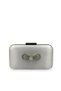 Ecru Color Satin Silver Case Silver Stone Evening Dress Bag Evening Bag Portfolio