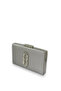 Silver Gray Color Non-Scratch Satin Silver Stone Evening Dress Bag - 2