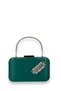 Green Color Satin Silver Case Silver Stone Handle Evening Dress Evening Bag Portfolio