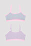 Girl's Pink Striped 2-Piece Bustier
