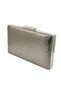 Anthracite Gray Platinum Color Shiny Imported Fabric Evening Bag Evening Bag Portfolio Clutch - 2