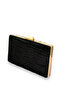 Black Pleated Satin Evening Dress Bag with Metal Handle Henna Evening Bag - 2