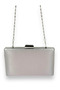 Silver Gray Satin Case Stone Evening Dress Bag Night and Portfolio - 6