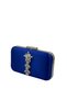 Cobalt Blue Colors Satin Silver Case Silver Stone Evening Dress Bag Evening Bag Portfolio - 2