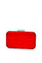 Red Satin Evening Bag for Graduation - Wedding and Engagement Bag with Metal Handle and Handles