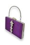 Purple Color Satin Crystal Stone Evening Dress Bag Evening Bag Henna Bridal Bag Clutch - 2