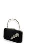Black Color Satin Silver Case Silver Stone Handle Evening Dress Evening Bag Portfolio - 2