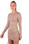 Stone Yan Ruched Corded Fabric Dress 9164m - 7