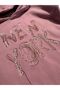 Girl's Sweatshirt New York Embroidered Hooded Dried Rose - 3