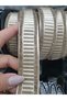 Edge Stone Detailed Gold Color Leather Decorative Strip Sewing Accessory Clothing Applique Hobby