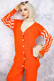 4064 Knitwear Set with Patterned Sleeves Orange - 2