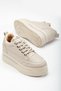 Granes Women's Beige Hidden Heel Sneaker - 3