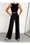 Women's Trend Loose Wide Leg Modal Fabric Sweatpants with Double Pockets Wide Leg with White Stripes on the Sides - 2