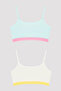 Girl's Colorful 2-Piece Half Tank Top
