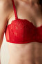 Red Bra with Lotus Embroidery Detail - 4