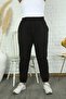 Women's Black Elastic Waist Pocket Large Size Sweatpants Halil Koç - 4
