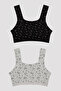 Girl's Unicorn Patterned 2-Piece Sports Top