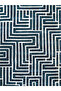 Umut Collection Black and White Themed Maze Patterned Modern Decorative Carpet 03 - 4