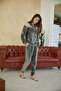 İpekmood Hooded Embroidered Detail Viscos Velvet Pajama Set İpk2221 - 2