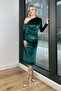 Emerald Green Layla One Shoulder Velvet Dress