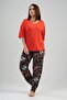 Women's Plus Size V-Neck Off Shoulder Short Sleeve Pajamas Suit , 111489