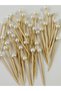 No:54 - 100 Pieces of Decorative Pearl Beaded Promise Engagement Birthday Party Cupcake Mevlüt Ornament Toothpicks - 2