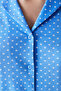 Tiny Hearts Blue Button down Shirt Shorts Pajama Set - 3