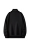 Brooklyn Summer Half Zipper Sweatshirt - Black Printed Oversize Stand Collar - 2
