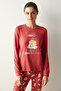 Red Thermal Suit - Cute Breakfast Pajama Set - 2