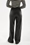Faux Leather Wide Leg Trousers Black - 3