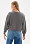Anthracite Printed Crop Sweat - 4