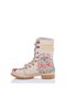 New Year's Themed Multicolored Beige-Red Women's Vegan Leather Boots - 3