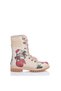 New Year's Themed Multicolored Beige-Red Women's Vegan Leather Boots - 2
