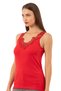 Özkan 2001 Women's Cotton Ribbed Lace Laced Magnolia Tank Top - 4