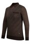 Men's Oversized Polo Neck Knitwear Brown Sweater Patterned Steel Knit Classic Fit - 5012Fb - 3