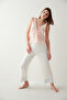 Pink Lacing Detailed Athlete Pajama Top - 2