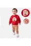 Baby Boy Deer Printed New Year's Christmas Themed Bottom Top Set - 2