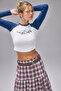 Long Reglan Sleeve Printed T-Shirt - 5