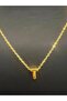 Women's Gold Color Chain Letter Necklace - 3