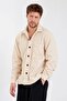 Beige Thick Winter Fleece Shirt - 3