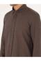 Brown Slim Fit Long Sleeve Shirt 50292248-Vr029 - 7
