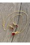 Rose Flower Water Drop Shaped Modern Red Bead Necklace Earring Set - 7