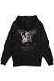 Melek Heart of Dreams Sırt Printed Hooded Yarı Oversized Sweatshirt Black Hoodie 1195