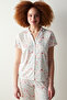 Spring Flowers Shirt Pants Multicolor Pajama Set - 2